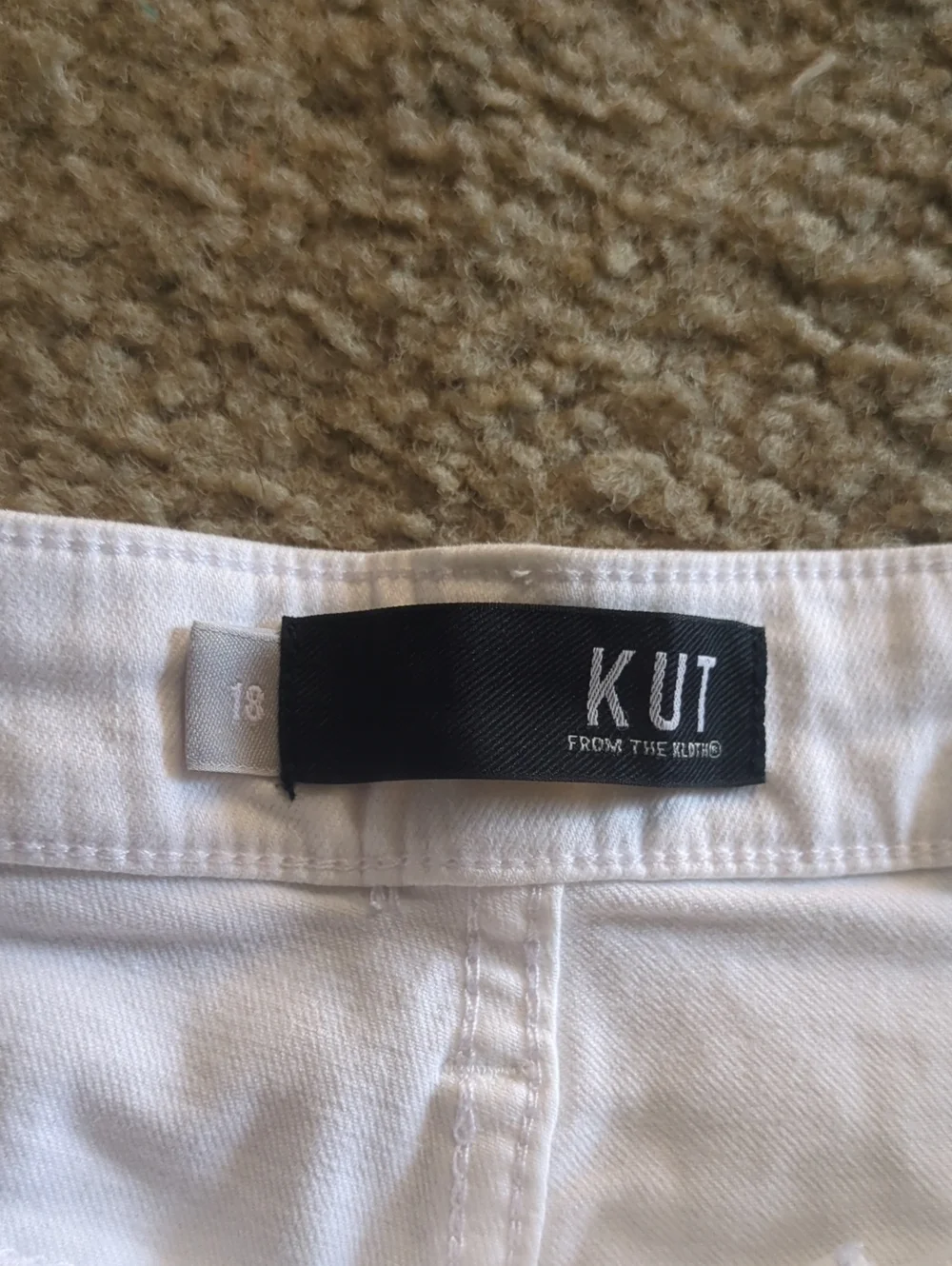 Kut from the Kloth White Frayed Denim Shorts